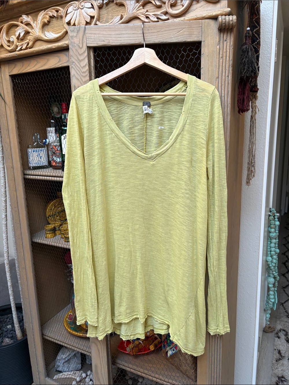 Free People We The Free Yellow V-Neck Tunic